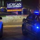 La policía de Baltimore responde a un tiroteo en la Universidad Estatal Morgan, el martes 3 de octubre de 2023, en Baltimore. (Jerry Jackson/The Baltimore Sun via AP)