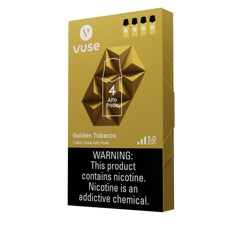 Esta imagen proporcionada por Reynolds American en junio de 2024 muestra el empaque de los cigarrillos electrónicos Vuse Alto. (Reynolds American vía AP)