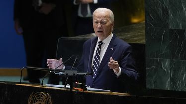 El presidente estadounidense Joe Biden habla ante la 79ª sesión de la Asamblea General de Naciones Unidas, el martes 24 de septiembre de 2024, en la sede de la ONU. (AP Foto/Manuel Balce Ceneta)