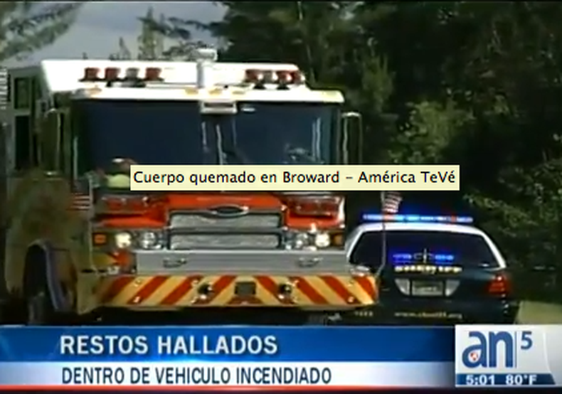 Esta mañana fueron hallados restos humanos dentro del maletero de un vehículo que fue incendiado en Weston.