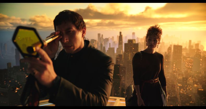 Esta imagen proporcionada por Lionsgate muestra una escena de la película Megalopolis. (Lionsgate via AP)
