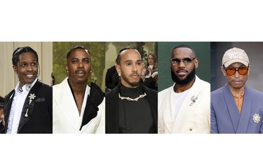 Esta combinación de fotografías muestra a A$AP Rocky, de izquierda a derecha, Colman Domingo, Lewis Hamilton, LeBron James y Pharrell Williams, quienes serán copresidentes de la próxima Met Gala. (Foto AP)