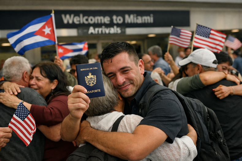 cubanos llegan a miami