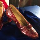 ARCHIVO - Las zapatillas de rubí que usó Judy Garland en El mago de Oz, se exhiben en una conferencia de prensa, el 4 de septiembre de 2018, en la oficina del FBI en Brooklyn Center, Minnesota (Foto AP/Jeff Baenen, File).