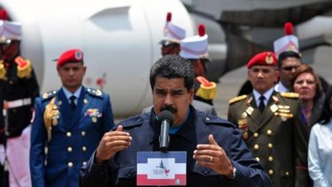 Maduro a su llegada a Panamá.