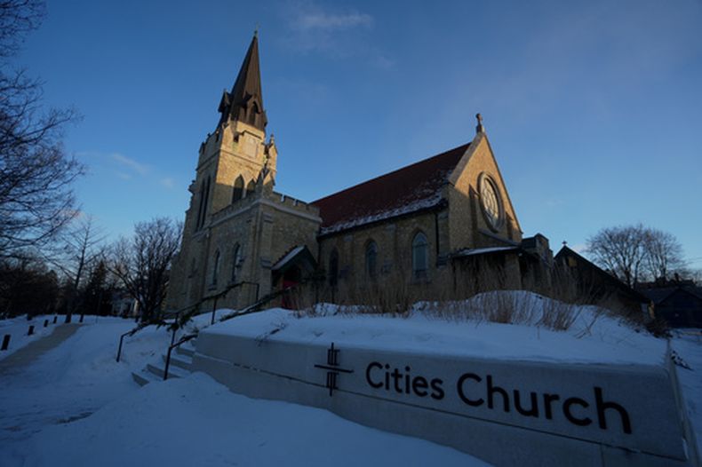 ARCHIVO - Esta fotografía del 19 de enero de 2026 muestra la iglesia Cities en St. Paul, Minnesota. (AP Foto/Angelina Katsanis, archivo)
