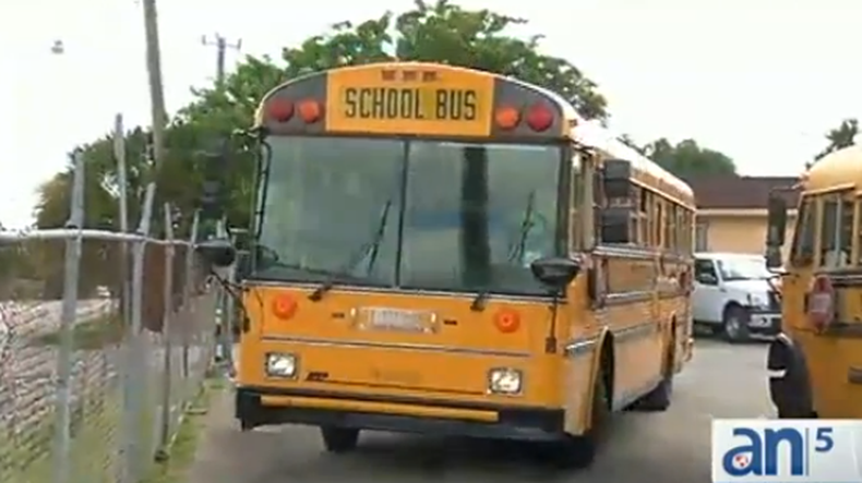Muchos niños llegaron tarde hoy a sus escuelas en Miami porque los ómnibus escolares que debían transportarlos fueron blanco de ladrones que robaron las baterías de varios de los autobuses.
