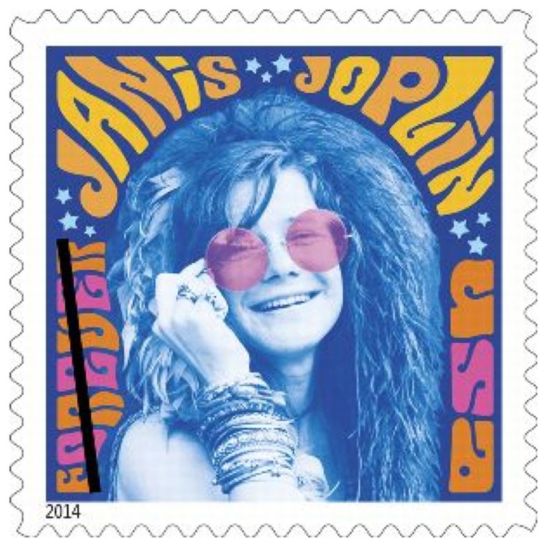Esta imagen distribuida por el Servico Postal de Estados Unidos muestra el nuevo sello de la cantante Janis Joplin que fue puesto a la venta el 8 de agosto de 2014. El correo estadounidense perdi&oacute; 2.000 millones de d&oacute;lares en el trimestre ab