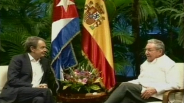 raul castro recibe a zapatero y moratinos