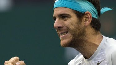 americateve | El argentino Juan Mart&iacute;n del Potro festeja su victoria sobre el espa&ntilde;ol Nicol&aacute;s Almagro en cuartos de final en sencillos masculinos en el Masters de Shanghai en Shanghai, China, el viernes 11 de octubre de 2013. Del Potro gan&oacute;