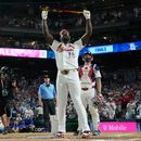 Jordan Walker de los Cardenales de San Luis reacciona durante el Derby de Jonrones de la MLB el lunes 13 de julio del 2026. (AP Foto/Matt Slocum)