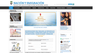 habilitan desde hoy sitio web para que exiliados cubanos participen en reforma constitucional