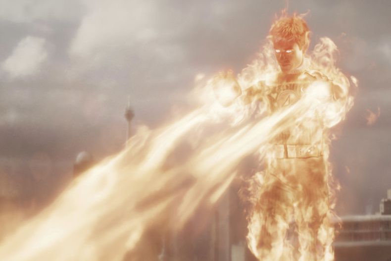 Esta imagen publicada por Disney muestra a la Antorcha Humana, con la voz de Joseph Quinn en una escena de The Fantastic Four: First Steps. (Marvel Studios/Disney via AP)