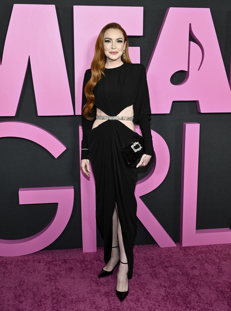 Lindsay Lohan asiste al estreno mundial de Mean Girls en el cine AMC Lincoln Square el lunes 8 de enero de 2024, en Nueva York. (Evan Agostini/Invision/AP)