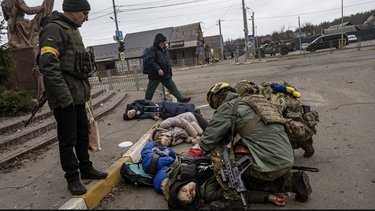 la foto de the new york times que muestra como rusia masacra civiles en ucrania