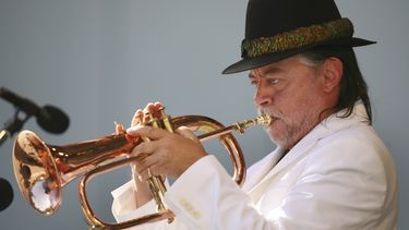 ARCHIVO - En esta foto de archivo del 18 de junio de 2006, Chuck Mangione actúa durante el Festival de Jazz Playboy en Los Ángeles, California. (Foto AP/Lucas Jackson, archivo)