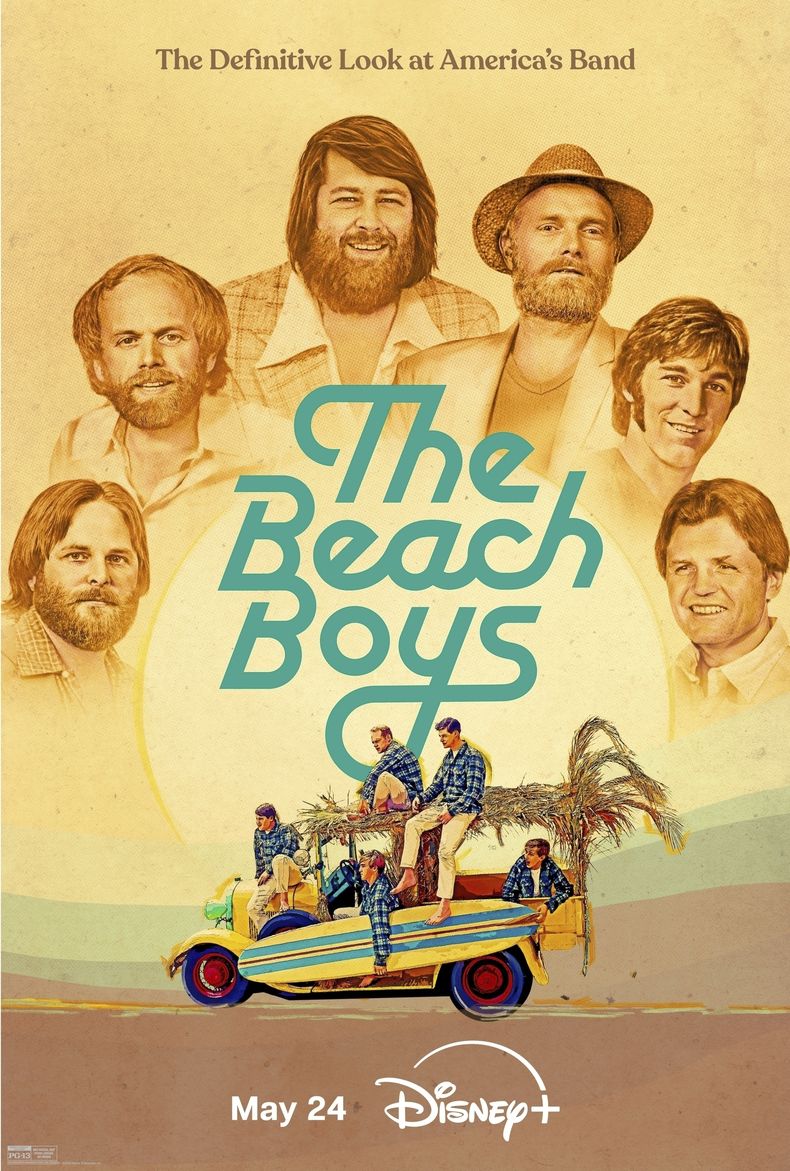 En esta imagen proporcionada por Disney+ el arte promocioal del documental The Beach Boys dirigido por Frank Marshall. (Disney+ vía AP)