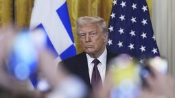 El presidente estadounidense Donald Trump durante un evento en la Casa Blanca, el lunes 24 de marzo de 2025, en Washington. (AP Foto/Mark Schiefelbein)