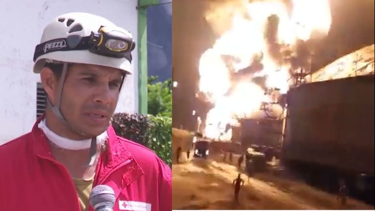 Publican video del aterrador momento en el que personas huyen durante la explosión de uno de los  Supertanqueros