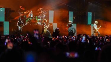 la banda estadounidense Evanescence durante su concierto en el festival HERA HSBC en la Ciudad de México el sábado 24 de agosto de 2024. (Foto AP/Aurea Del Rosario)
