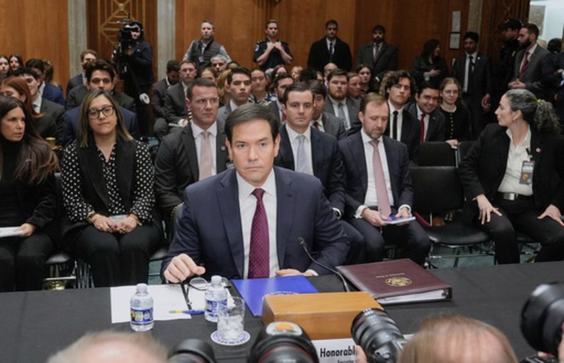 El secretario de Estado de Estados Unidos, Marco Rubio, en una audiencia ante la Comisión de Relaciones Exteriores del Senado, el miércoles 28 de enero de 2026, en Washington. (AP Foto/Mariam Zuhaib)