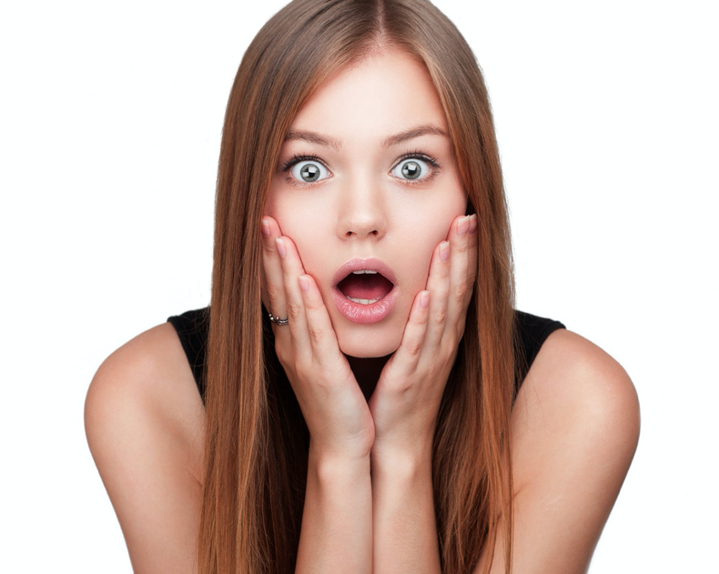 mujer sorprendida