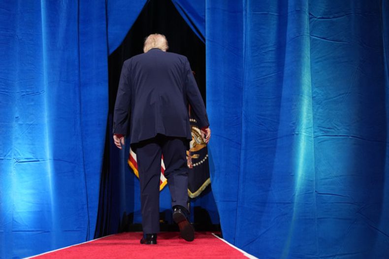 El presidente Donald Trump en el Red Rock Casino Resort and Spa en Las Vegas, el 5 de agosto del 2026. (AP foto/Mark Schiefelbein)