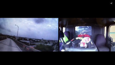 camara de chofer graba espectacular caida de su camion en miami