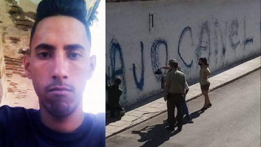 Piden 15 años de cárcel para cubano que pintó carteles contra Díaz-Canel