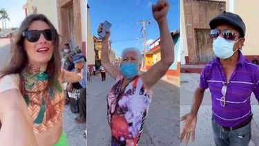 ¡patria o muerte, venceremos! ancianos en una cola en cuba le hacen acto de repudio a turista espanola