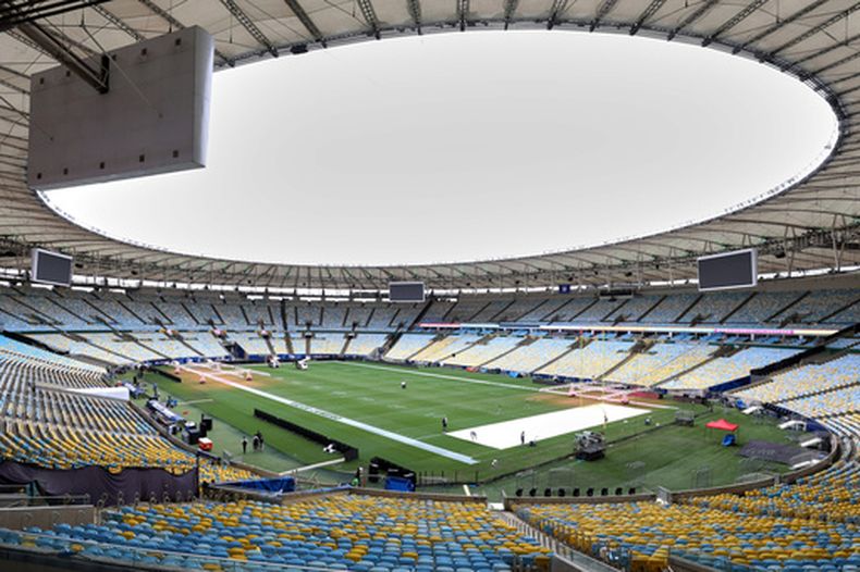 Vista del Estadio Maracaná de Río de Janeiro, donde se disputará el partido de la NFL entre los Cowboys de Dallas y los Ravens de Baltimore, el jueves 24 de septiembre de 2026. (AP Foto/Gregory Payán)