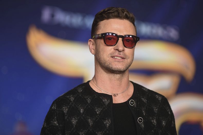 ARCHIVO - Justin Timberlake llega al estreno de Trolls Band Together el miércoles 15 de noviembre de 2023, en el Teatro Chino TCL en Los Angeles. Timberlake fue arrestado y acusado de conducir en estado de ebriedad en Long Island, Nueva York. (Richard Shotwell/Invision/AP, archivo)