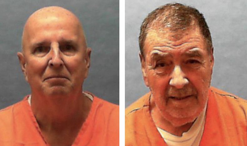 James Aren Duckett, a la izquierda, y Dominick Anthony Occhicone. (Departamento Correccional de Florida via AP)