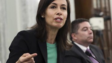 La directora de la Comisión Federal de Comunicaciones de Estados Unidos, Jessica Rosenworcel, en Washington, el 24 de junio de 2020. (Alex Wong/Pool via AP)