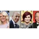 Esta combinación de fotos muestra a Billy Bush, de izquierda a derecha, Megyn Kelly, Matt Lauer, Sharon Osbourne y Charlie Rose. (Foto AP)