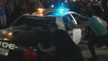 fuertes protestas en convencion republicana en california