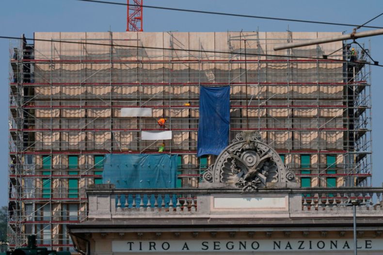 El consulado estadounidense en construcción en Milán, Italia, el 8 de junio del 2026. (AP foto/Antonio Calanni)
