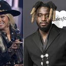 Esta combinación de imágenes muestra a los músicos Post Malone, de izquierda a derecha, Beyoncé y Shaboozey. (Foto AP)