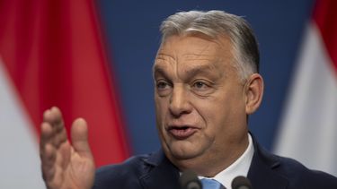 El primer ministro húngaro Viktor Orban en conferencia de prensa en Budapest el 21 de diciembre del 2024. (AP foto/Denes Erdos)