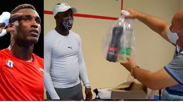 pescado, refresco y artesania: los regalos al boxeador cubano que grito patria o muerte en tokio