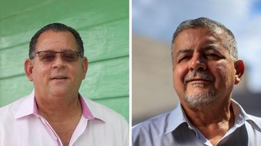 Los alcaldes de Arecibo y Dorado, Carlos Ramírez Irizarry (der.) y Carlos López Rivera.