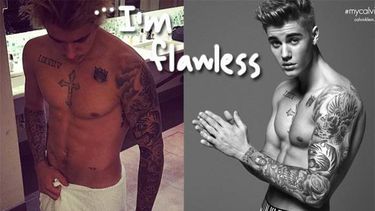 justin bieber se rie del supuesto retoque fotografico para calvin klein