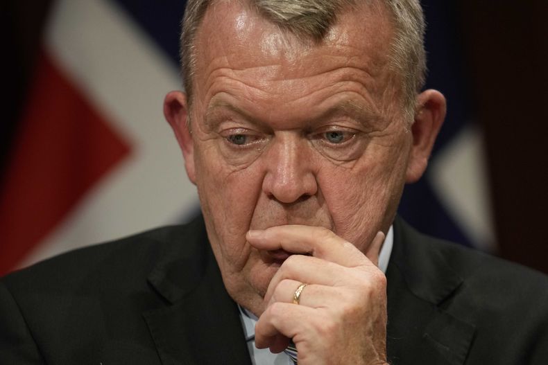 El ministro de exteriores de Dinamarca Lars Lokke Rasmussen en Berlín, Alemania, el 21 de octubre del 2024. (AP foto/Ebrahim Noroozi)