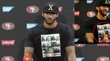 no canto el himno americano, y luego aparecio vistiendo pullover con imagen de fidel castro en conferencia de prensa