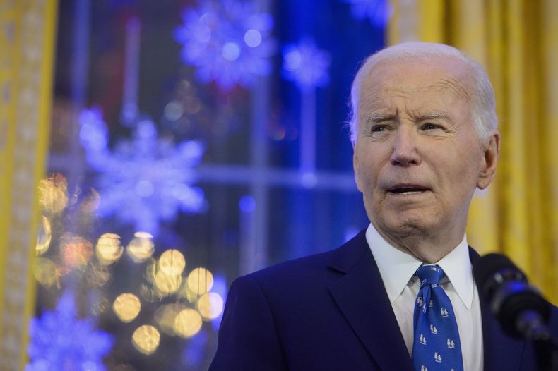 El presidente Joe Biden en un evento en la Casa Blanca en Washington, el 16 de diciembre del 2024. (AP foto/Rod Lamkey, Jr.)