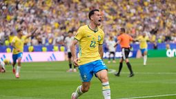 Gabriel Martinelli festeja tras marcar el segundo gol de Brasil ante Japón en el partido de la ronda de 16vos de final, el lunes 29 de junio de 2026, en Houston. (AP Foto/Ashley Landis) Gabriel Martinelli festeja tras marcar el segundo gol de Brasil ante Japón en el partido de la ronda de 16vos de final, el lunes 29 de junio de 2026, en Houston. (AP Foto/Ashley Landis)