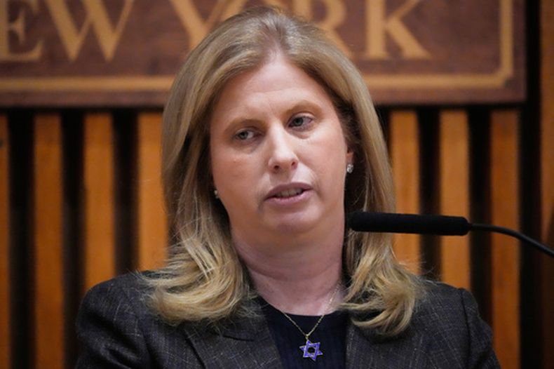 La comisionada de policía de la ciudad de Nueva York, Jessica Tisch, en esa ciudad el 9 de marzo del 2026. (AP foto/Seth Wenig)