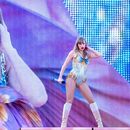 Taylor Swift durante un concierto de su gira Eras en el Estadio Murrayfield en Edinburgh, el viernes 7 de junio de 2024. (Jane Barlow/PA vía AP)