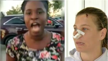 dos afroamericanas le caen salvajemente a batazos a una joven  del sur de la florida