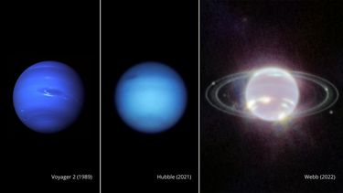 nasa publica nuevas fotos de neptuno y sus anillos